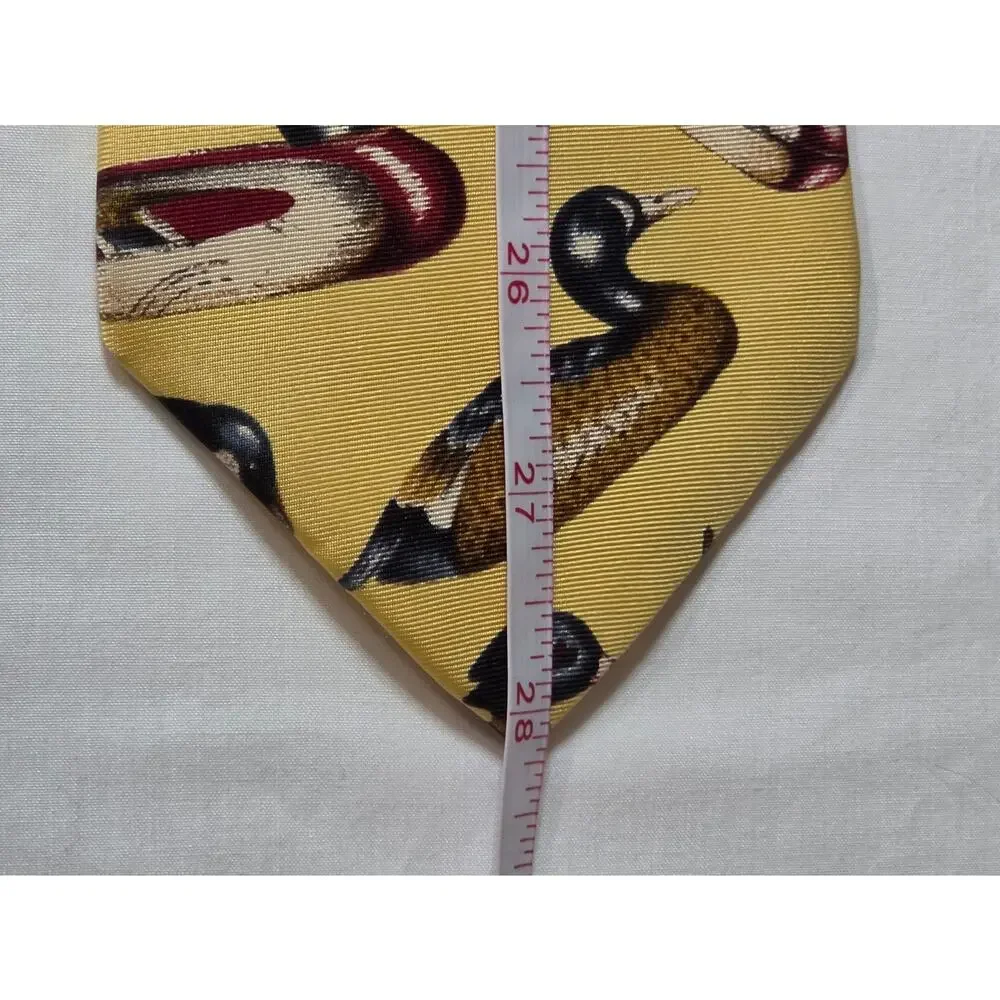 Ducks Unlimited Mallard Duck Yellow Imported Silk Neck Tie Made in USA